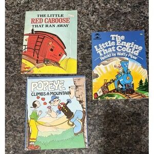 Vintage Wonder Books Children's Books Lot Of 3  Red caboose Popeye Little Engine